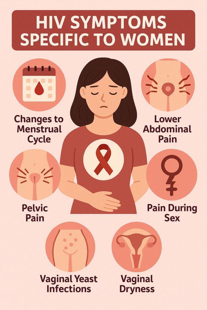 HIV symptoms for women infographic