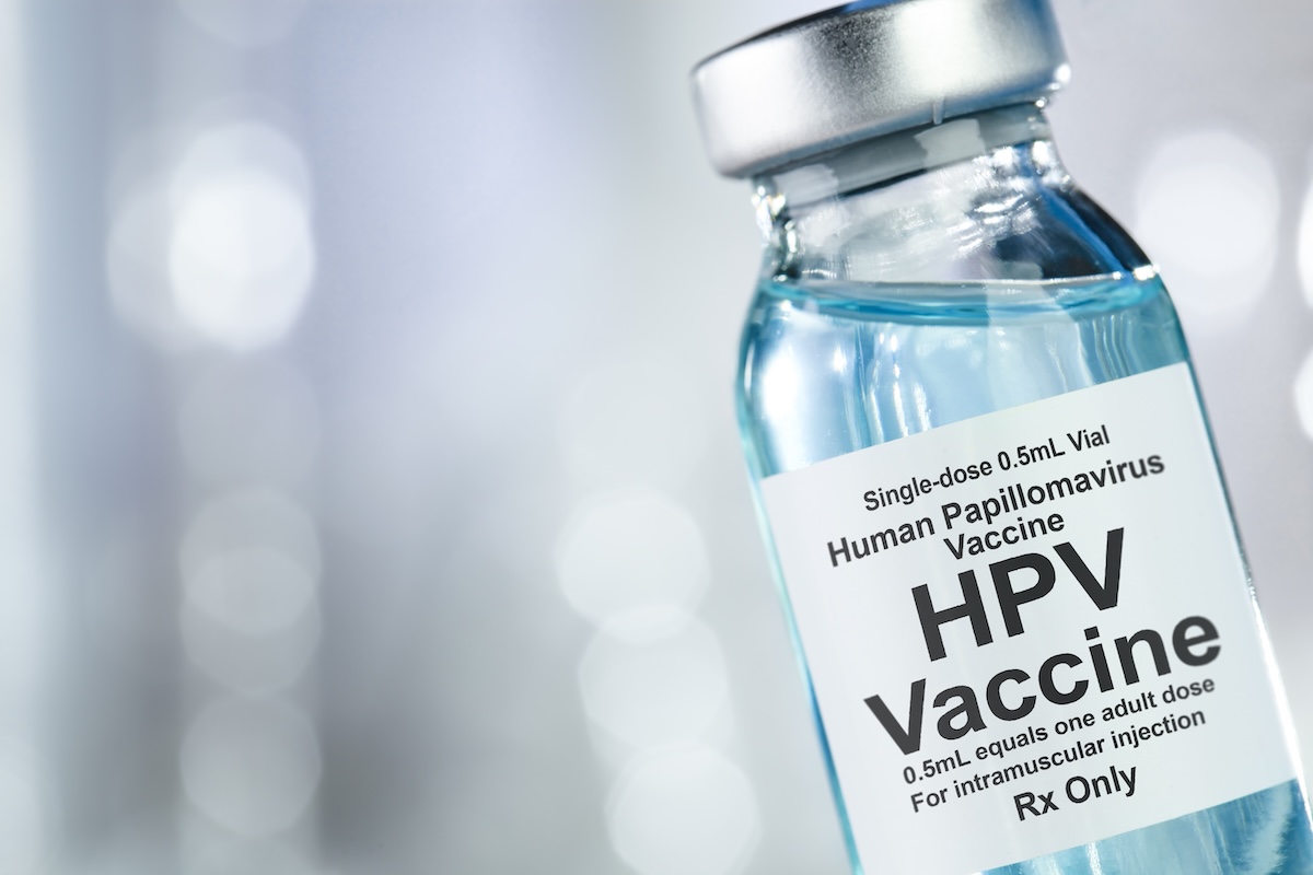 Small drug vial with HPV vaccine